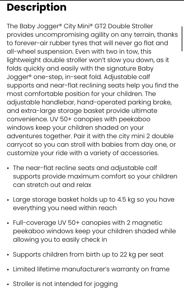 Baby jogger double buggy - Image 4