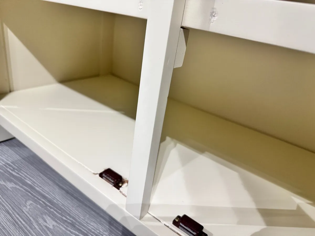 Solid Oak Cream Sideboard Cabinet Ex Display - Image 3