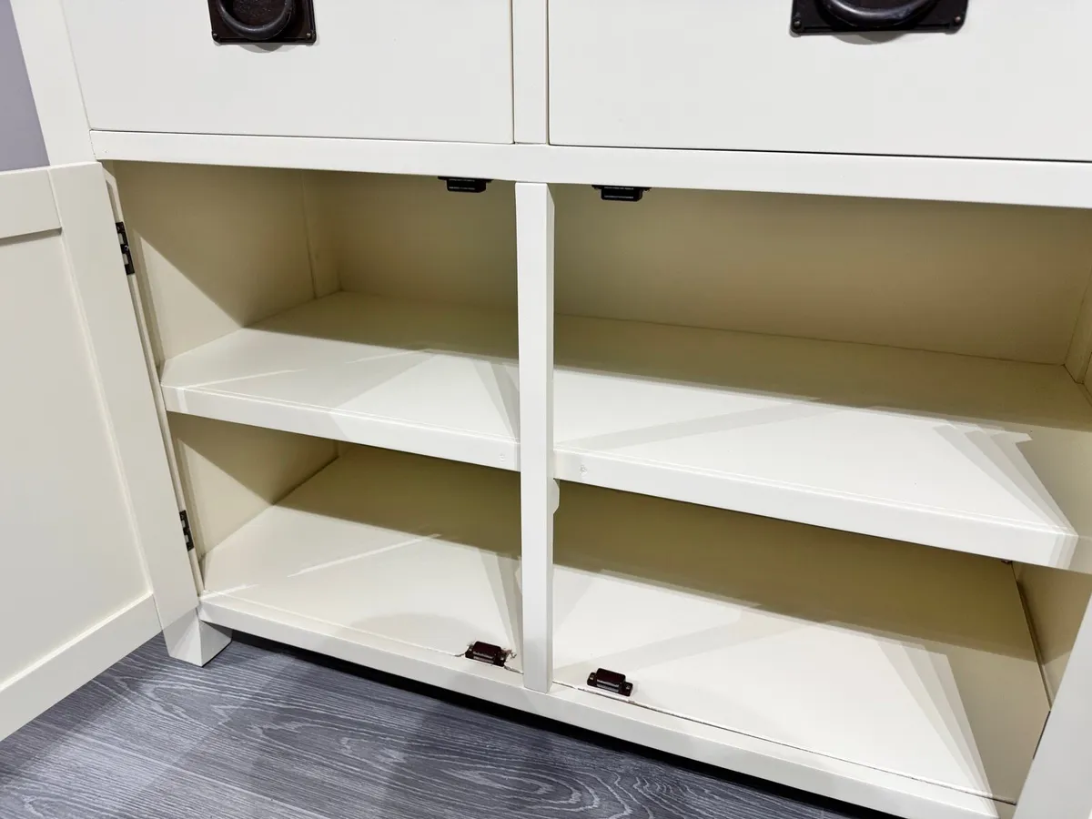 Solid Oak Cream Sideboard Cabinet Ex Display - Image 4