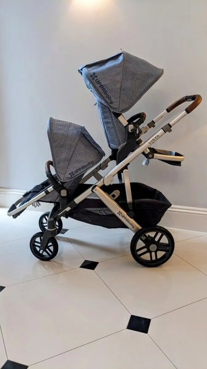 Uppababy Vista Twin Buggy Travel System - Henry Colour (light blue) - Image 3