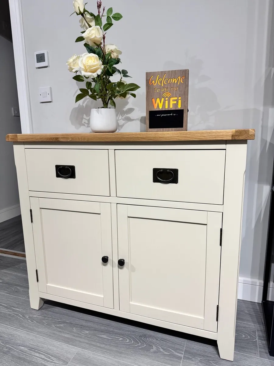 Ex Display Oak Cream Sideboard - Image 3