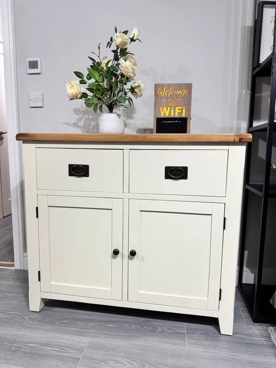 Ex Display Oak Cream Sideboard - Image 1