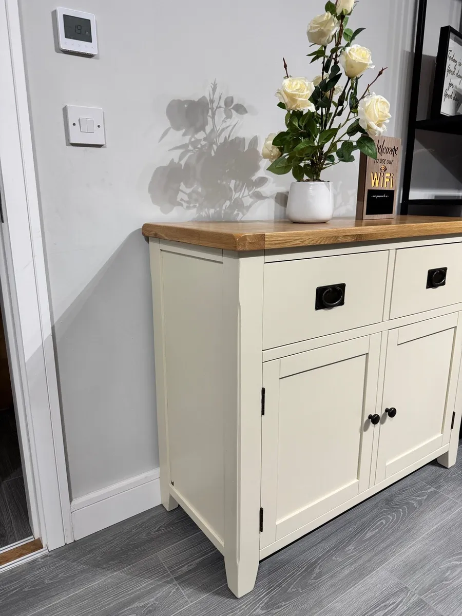 Ex Display Oak Cream Sideboard - Image 4