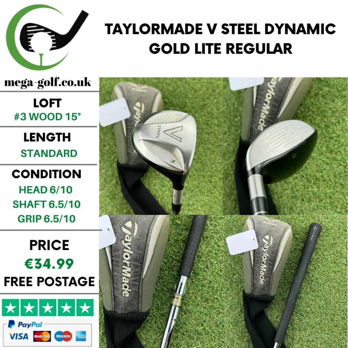 Taylormade V Steel #3 Wood 15° / Regular - Image 1
