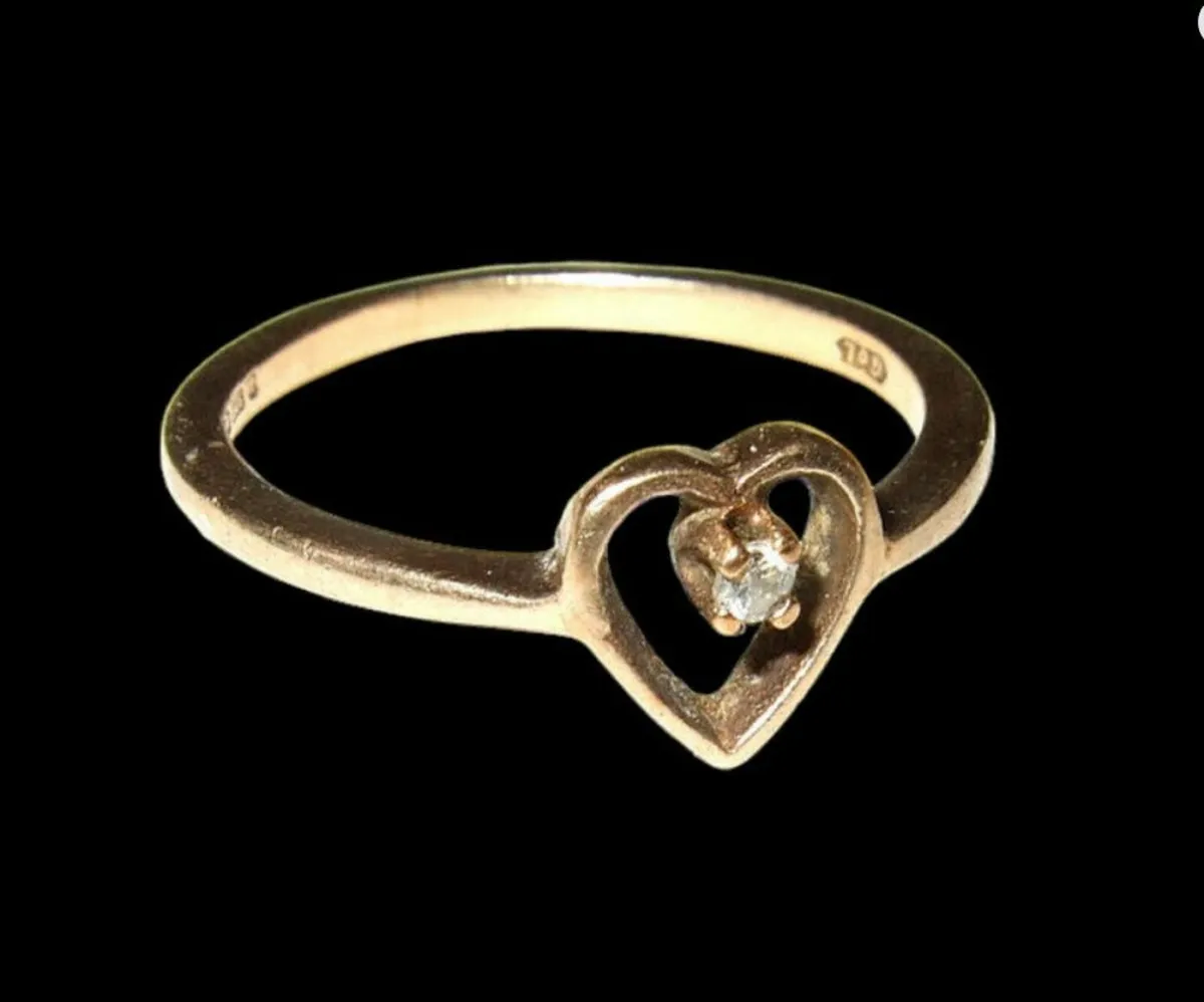 Vintage 9ct Hallmarked Diamond Suspension Ring - Image 4