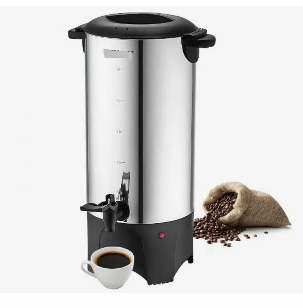 Commercial Coffee Urn, 50 Cups Stainless Steel - Image 1