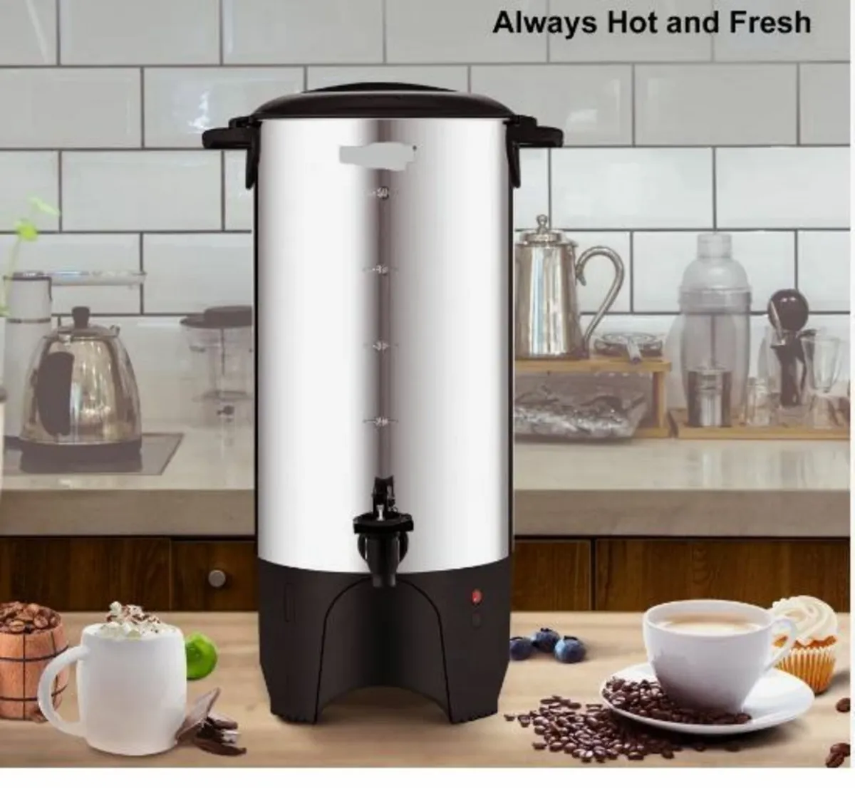 Commercial Coffee Urn, 50 Cups Stainless Steel - Image 2