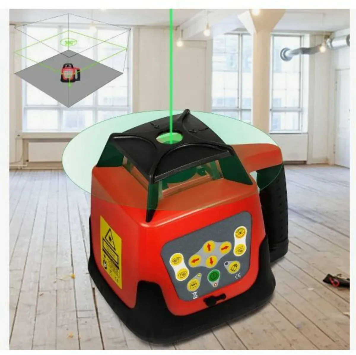 Laser Level Green Beam Self Rotating Leveling Kit - Image 3