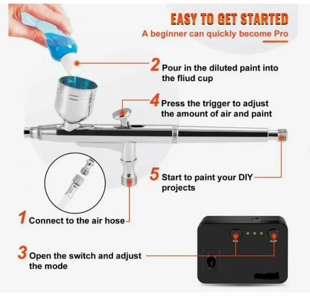 Airbrush Kit, Portable Airbrush Set - Image 3