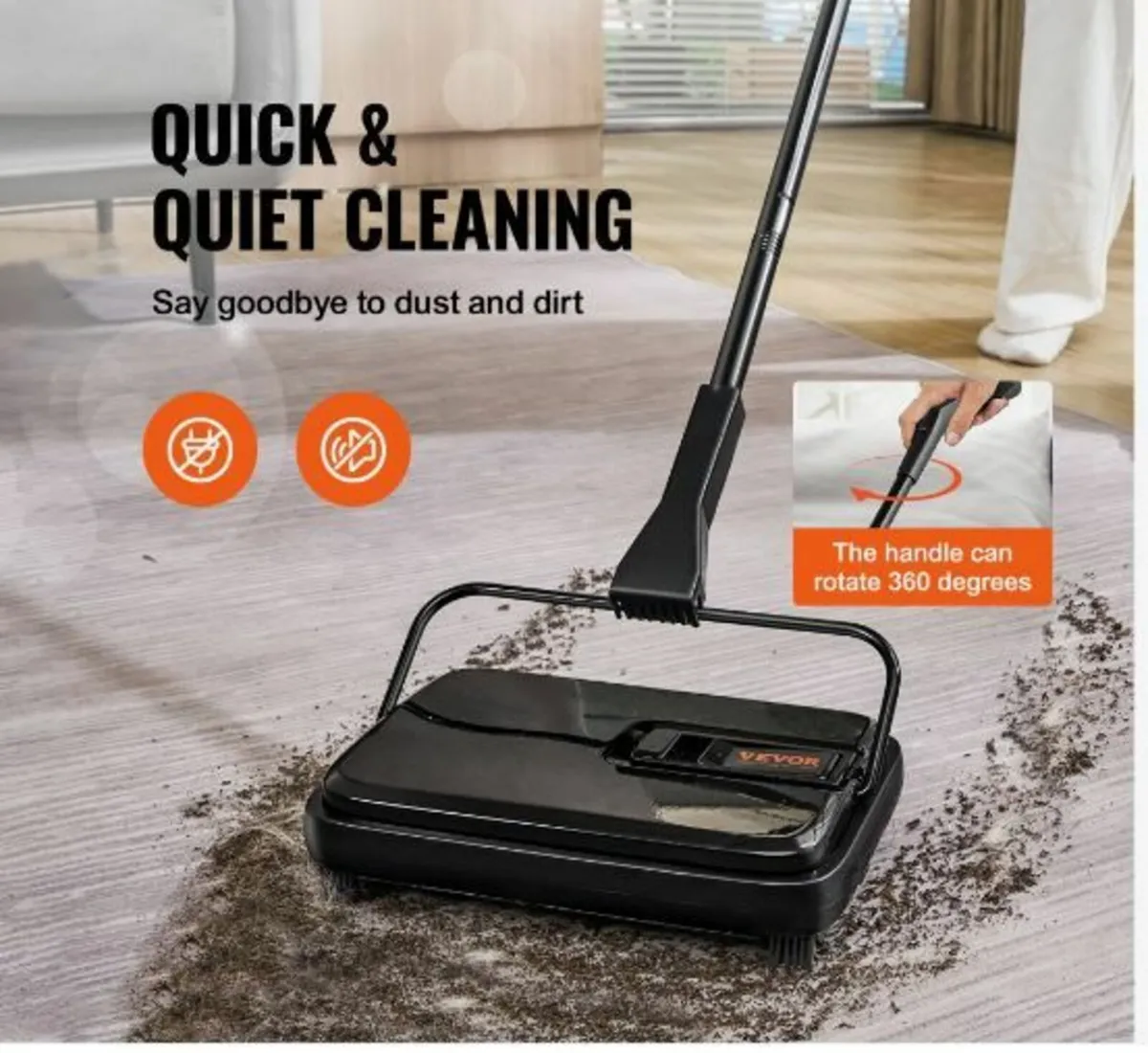 Carpet Sweeper, 20 cm Sweeping Paths - Image 2