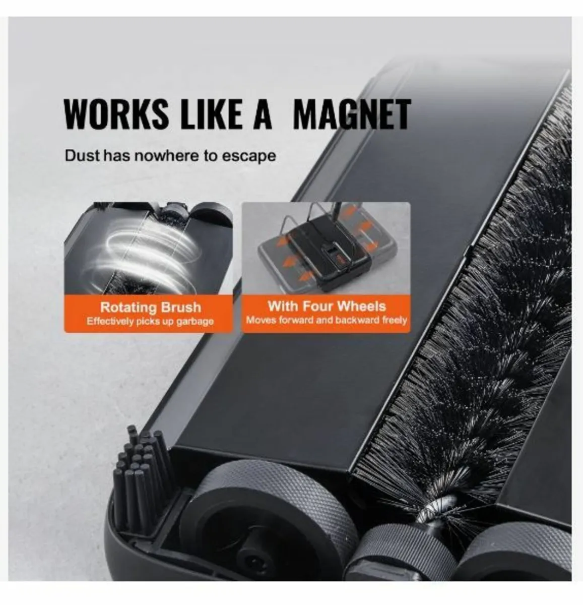 Carpet Sweeper, 20 cm Sweeping Paths - Image 4