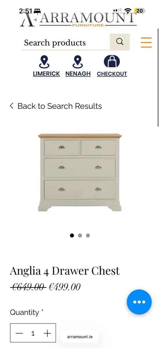 2+2 Oak Chest of drawer - Image 4