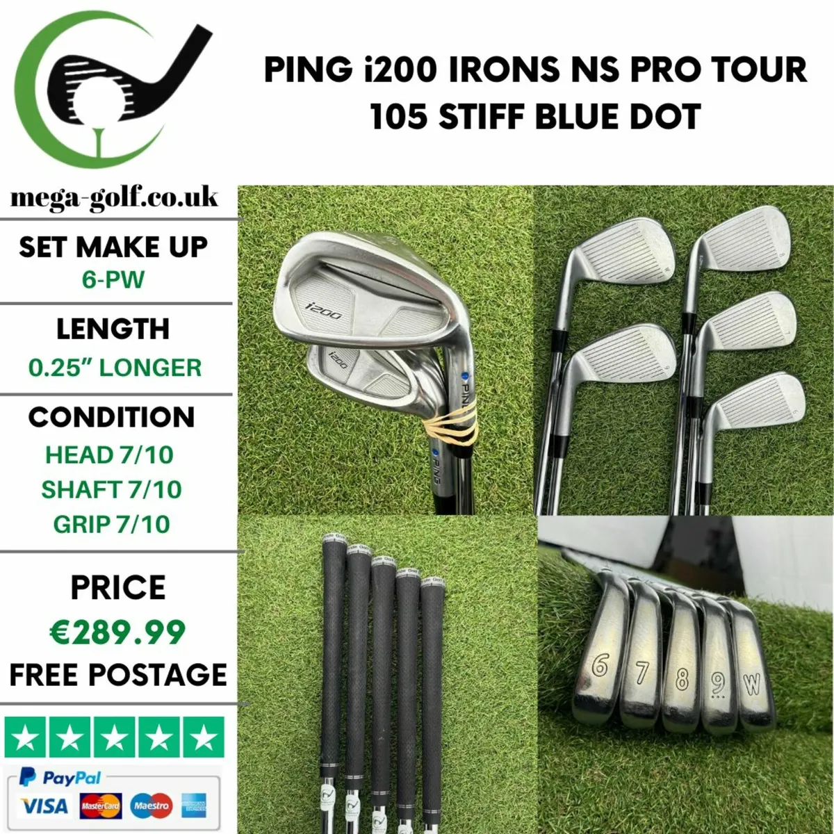 Ping i200 Irons / 6-Pw / Ns Pro Tour 105 Stiff - Image 1