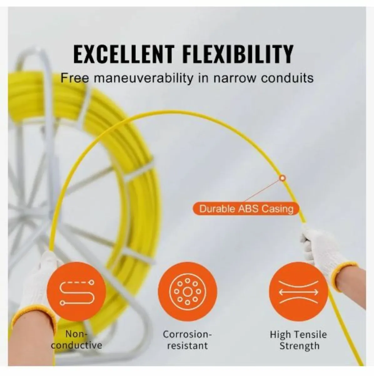 Fish Tape Fiberglass, 129.5 m, 6.4 mm - Image 4