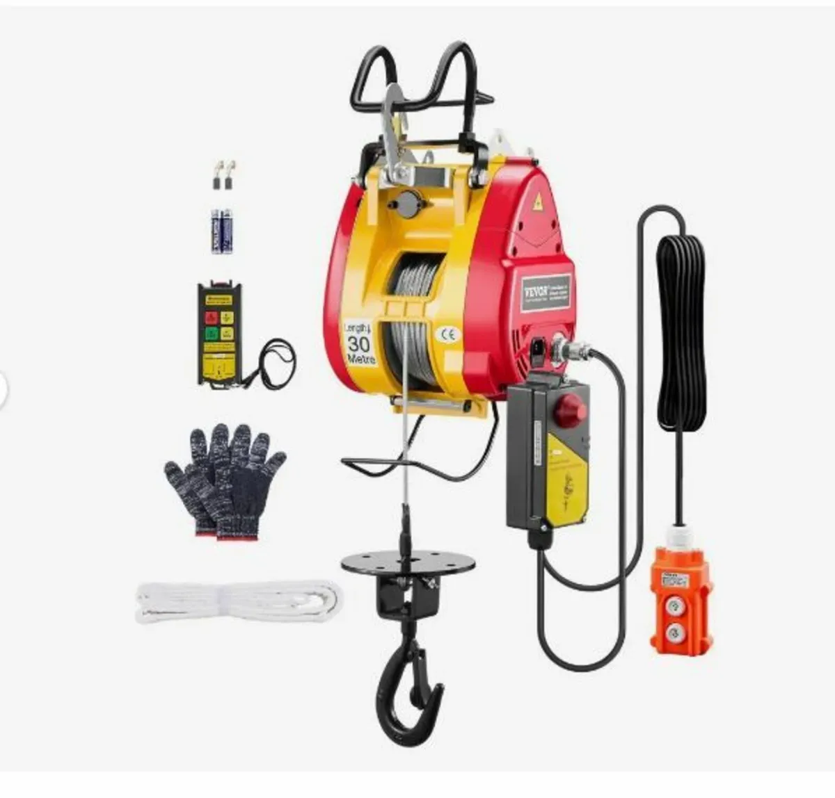 2-in-1 Electric Hoist Winch, 1100 lbs Capacity - Image 1