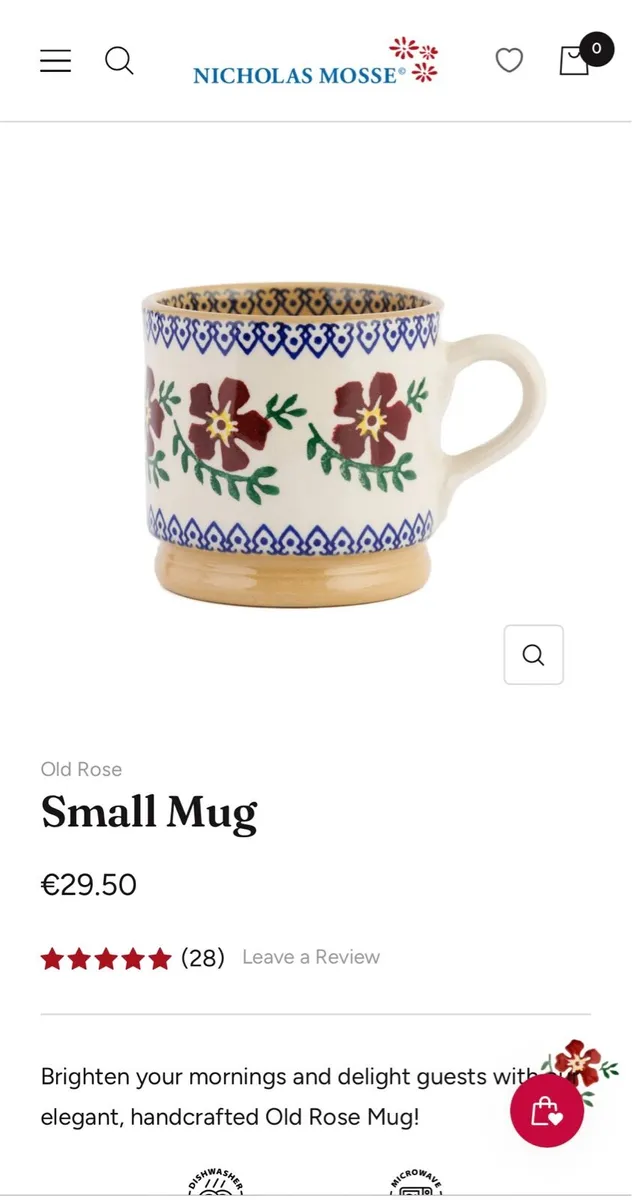 6 Nicholas Mosse Small Mugs - Old Rose Pottery - Image 2