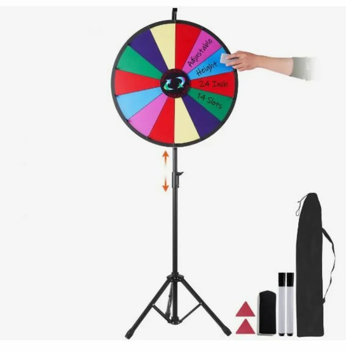 24” Color Prize Wheel Tripod Floor Stand Color - Image 1