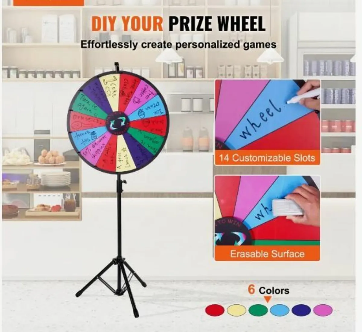 24” Color Prize Wheel Tripod Floor Stand Color - Image 2