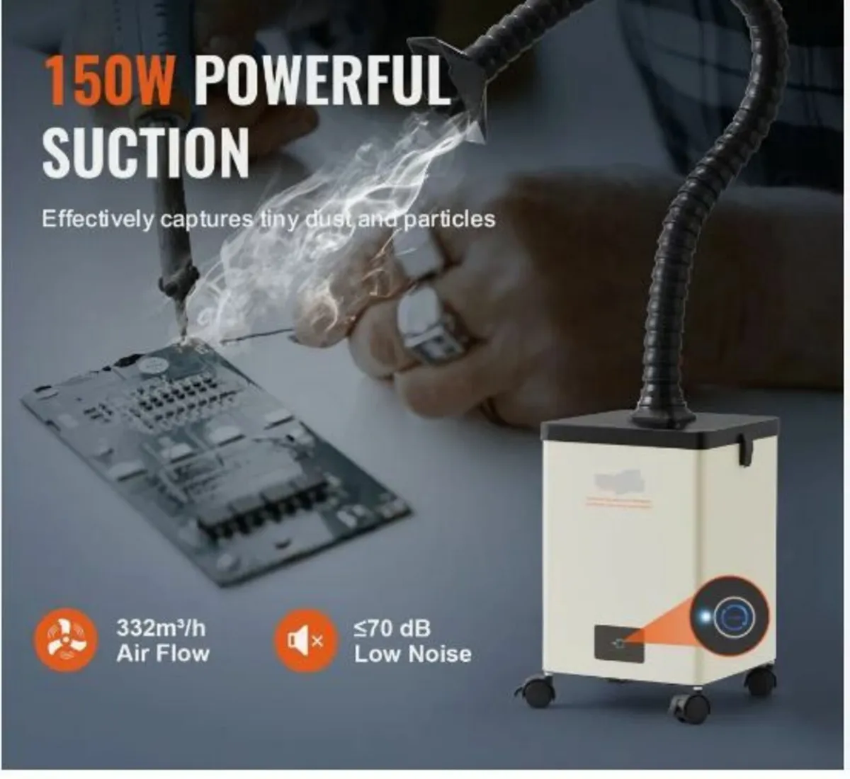 150W Soldering Fume Smoke Extractor 3-Stage - Image 3