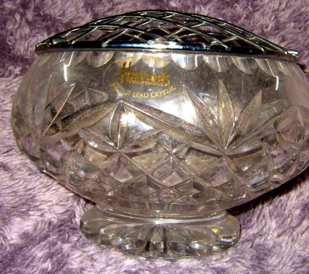 Vintage Harrods Crystal Rose Bowl. - Image 1