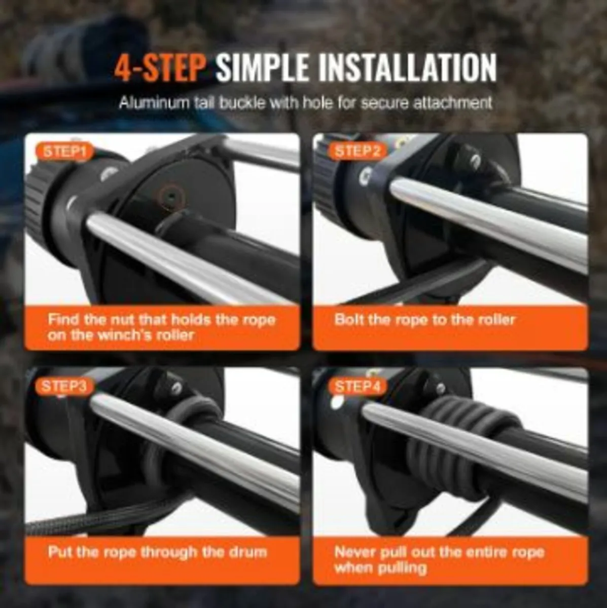 Synthetic Winch Rope, 12.7 mm x 28 m - Image 4