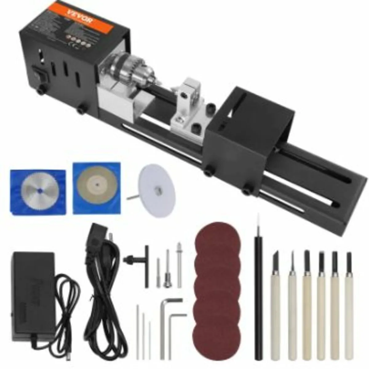 Mini Lathe Machine, 7 cm x 16 cm, 24VDC - Image 1