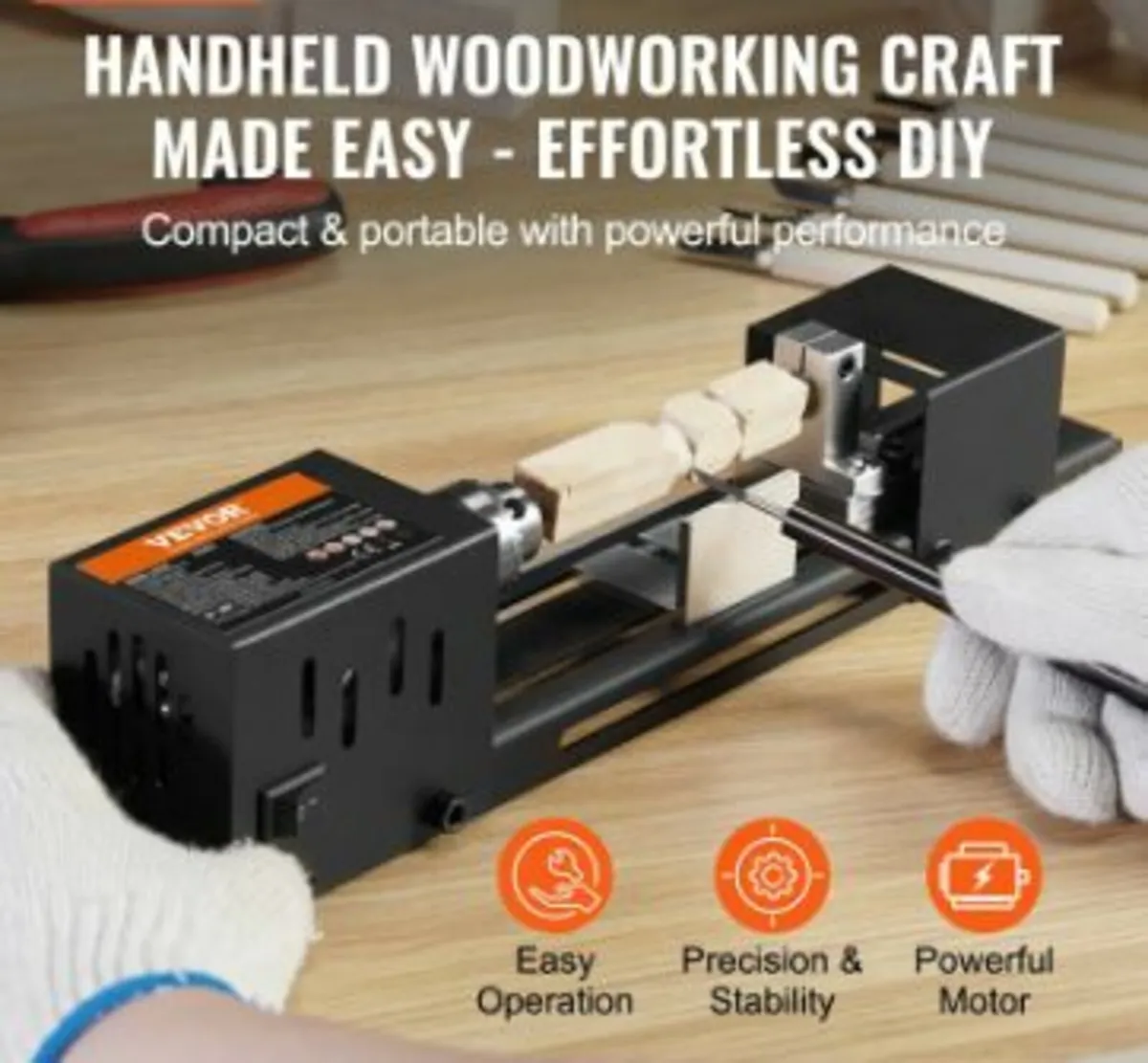 Mini Lathe Machine, 7 cm x 16 cm, 24VDC - Image 2