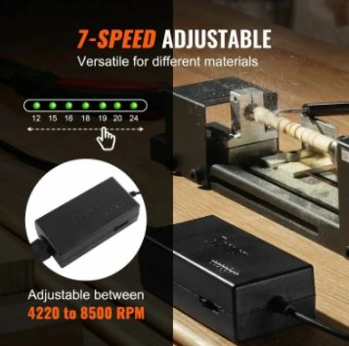 Mini Lathe Machine, 7 cm x 16 cm, 24VDC - Image 3