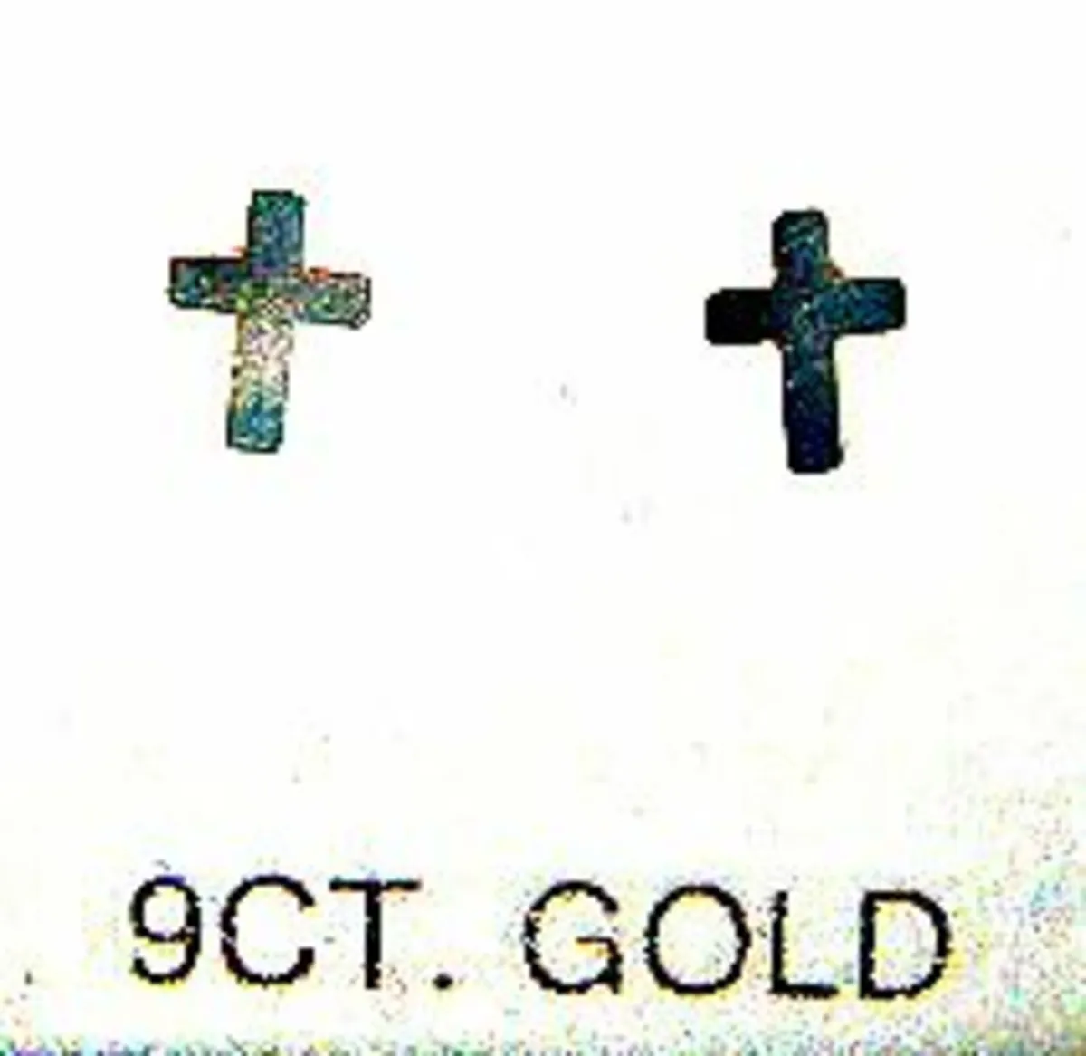 BNWT 9ct Gold 'Cross' Earrings - Image 1