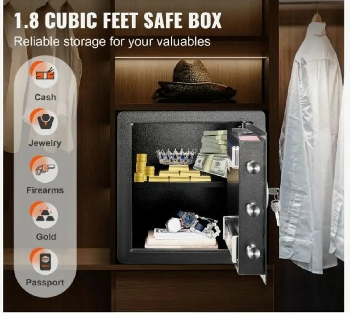 Safe, 51.0 L Home Safe, Steel Security - Image 2