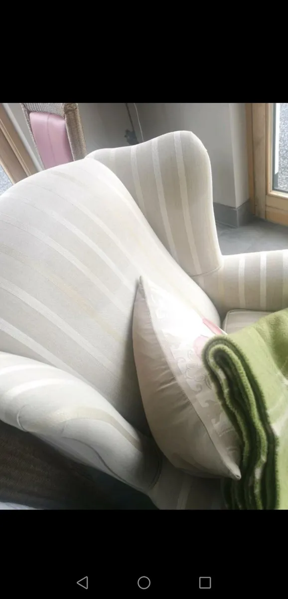 Laura Ashley Wing Chair - Front Brass Castors - Image 3