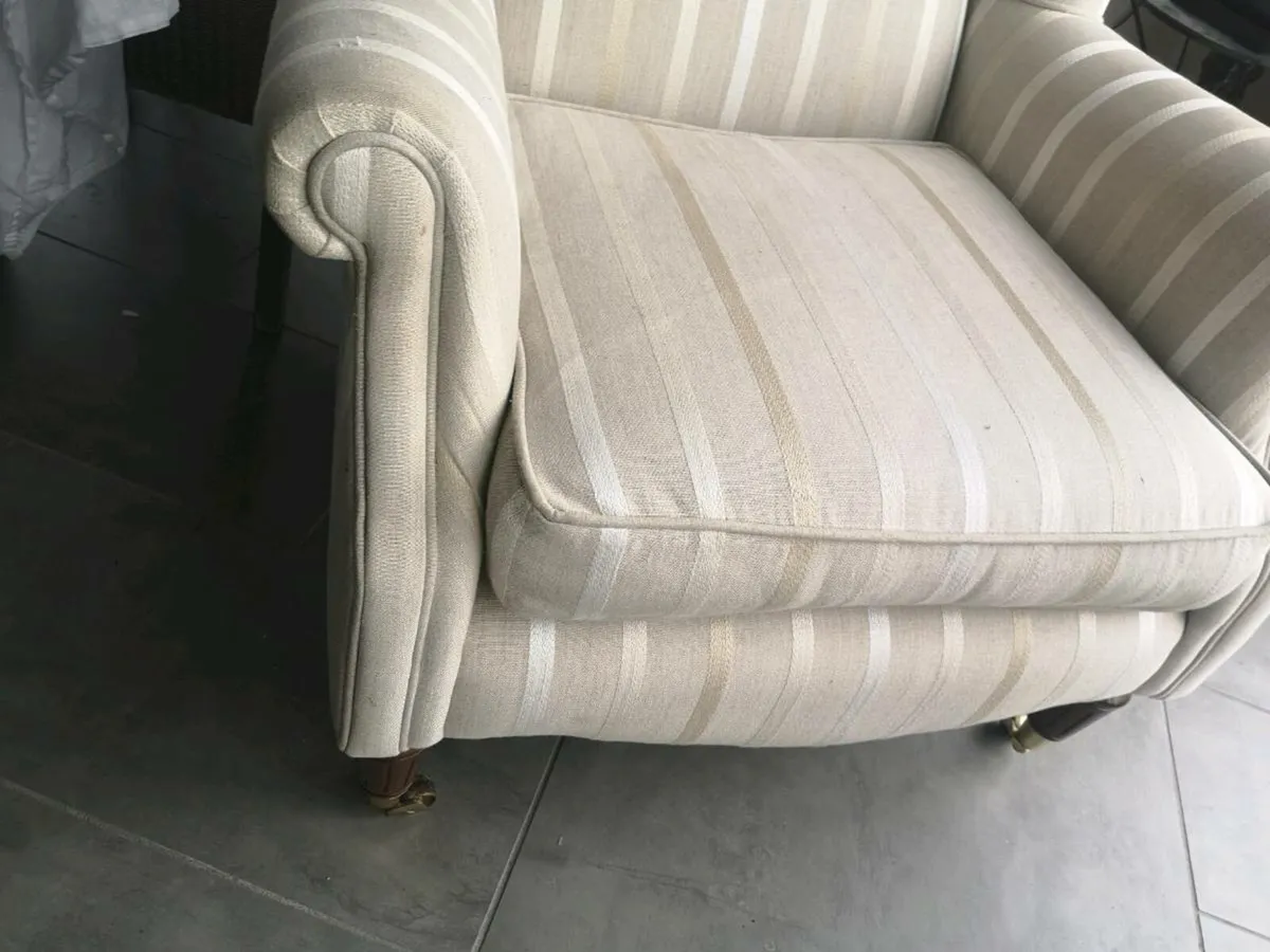 Laura Ashley Wing Chair - Front Brass Castors - Image 4