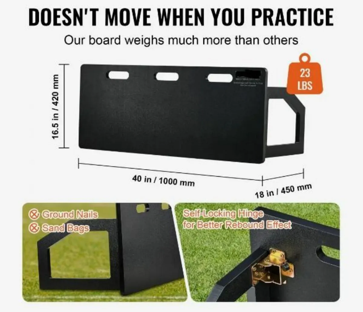 Soccer Rebounder Board, 101.6 x 40.6 cm - Image 3