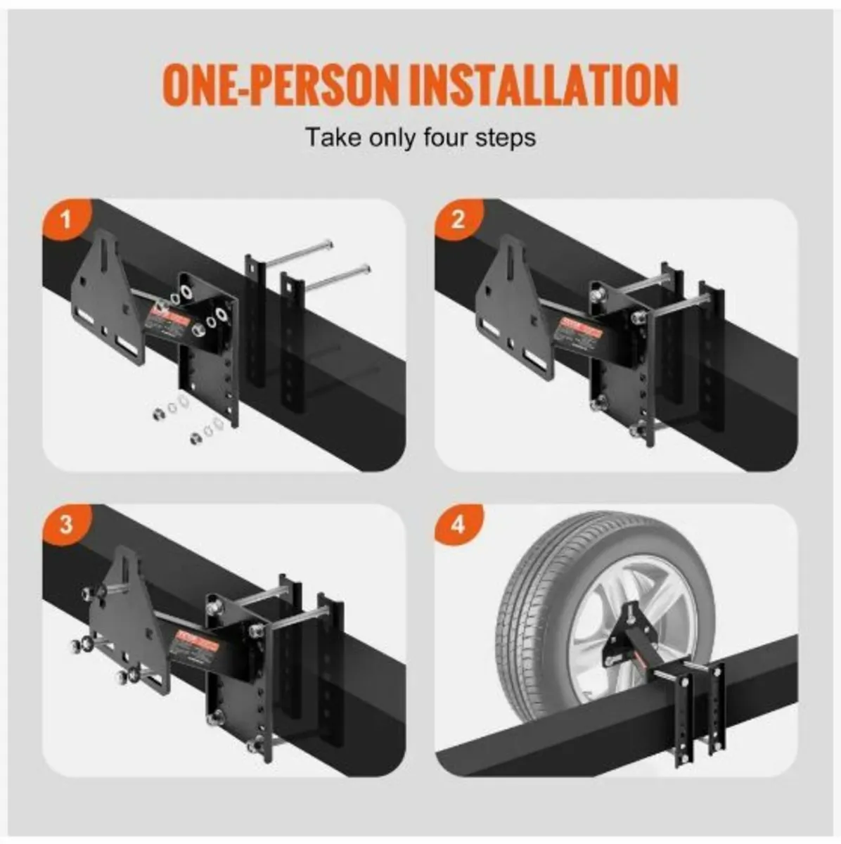 Spare Tire Carrier, Trailer Spare Tire Mount - Image 4
