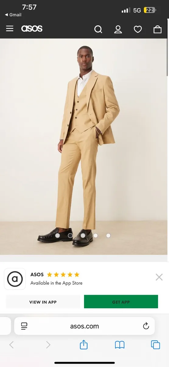 Tanned ASOS men’s full suit - Image 2