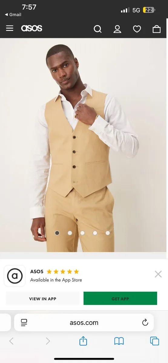Tanned ASOS men’s full suit - Image 3