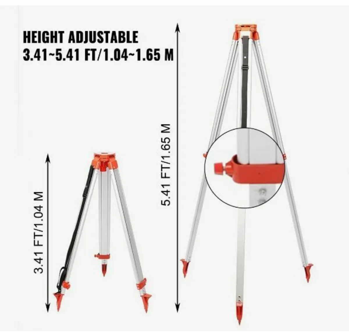 1.65M Aluminum Tripod + 5M 5 Section Dumpy Laser - Image 4