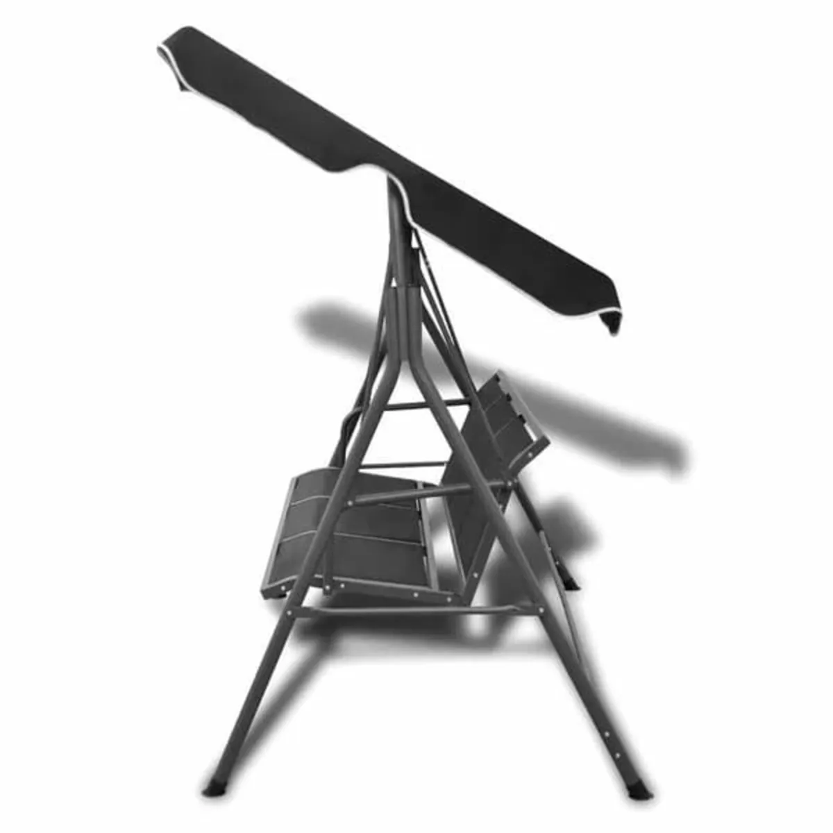 Garden Swing Bench with Canipy Black - Image 4