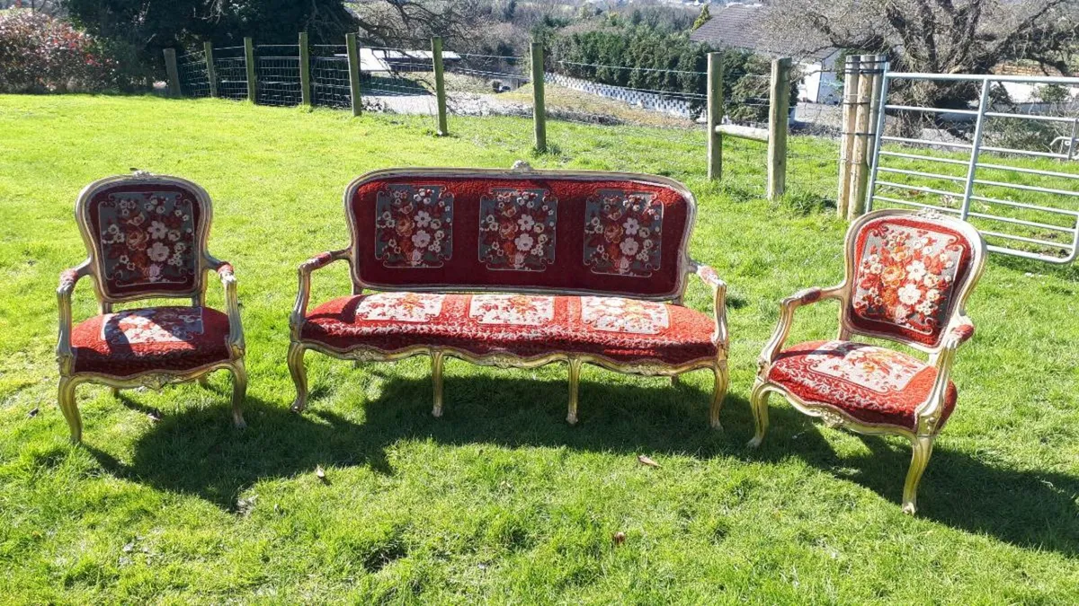 Antique Salon Suite of Furniture - Image 4