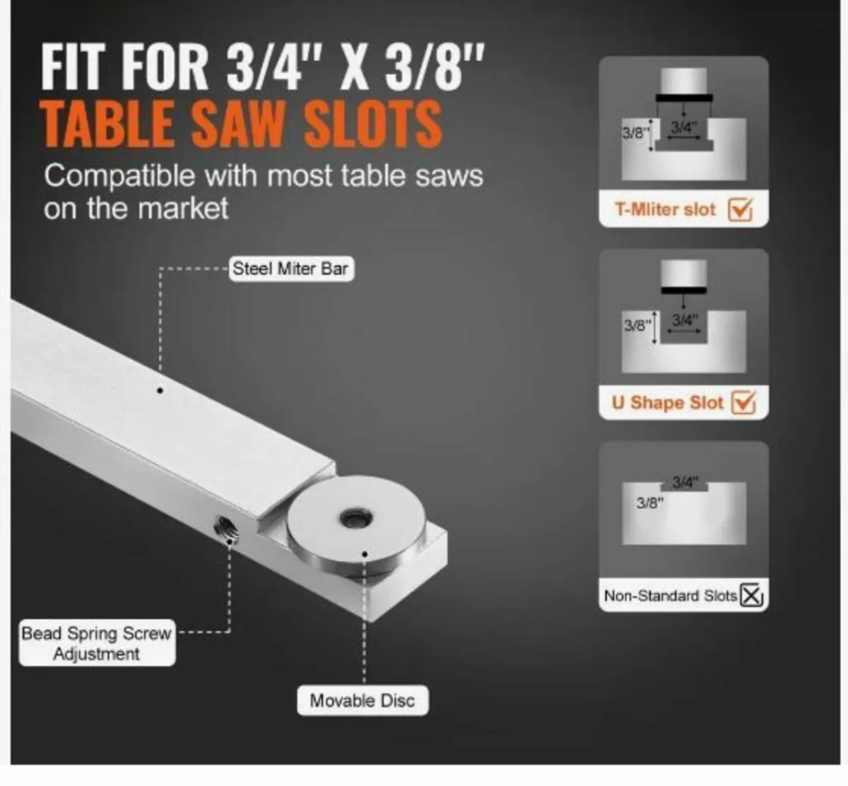 Precision Miter Gauge, Standard Slot 19 x 9.5 mm - Image 2