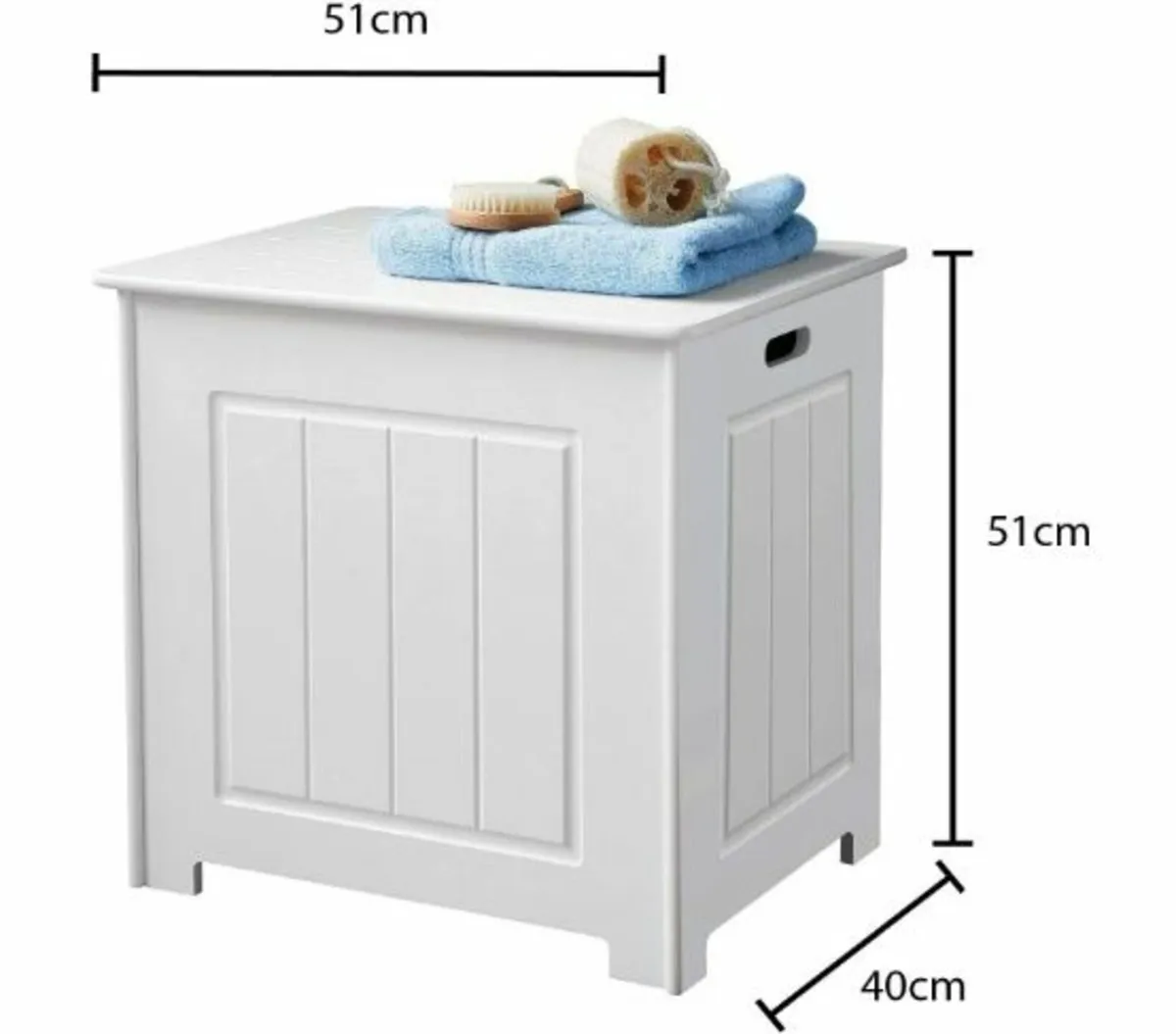 Large Storage Stool Wooden Chest Laundry Box - Image 1