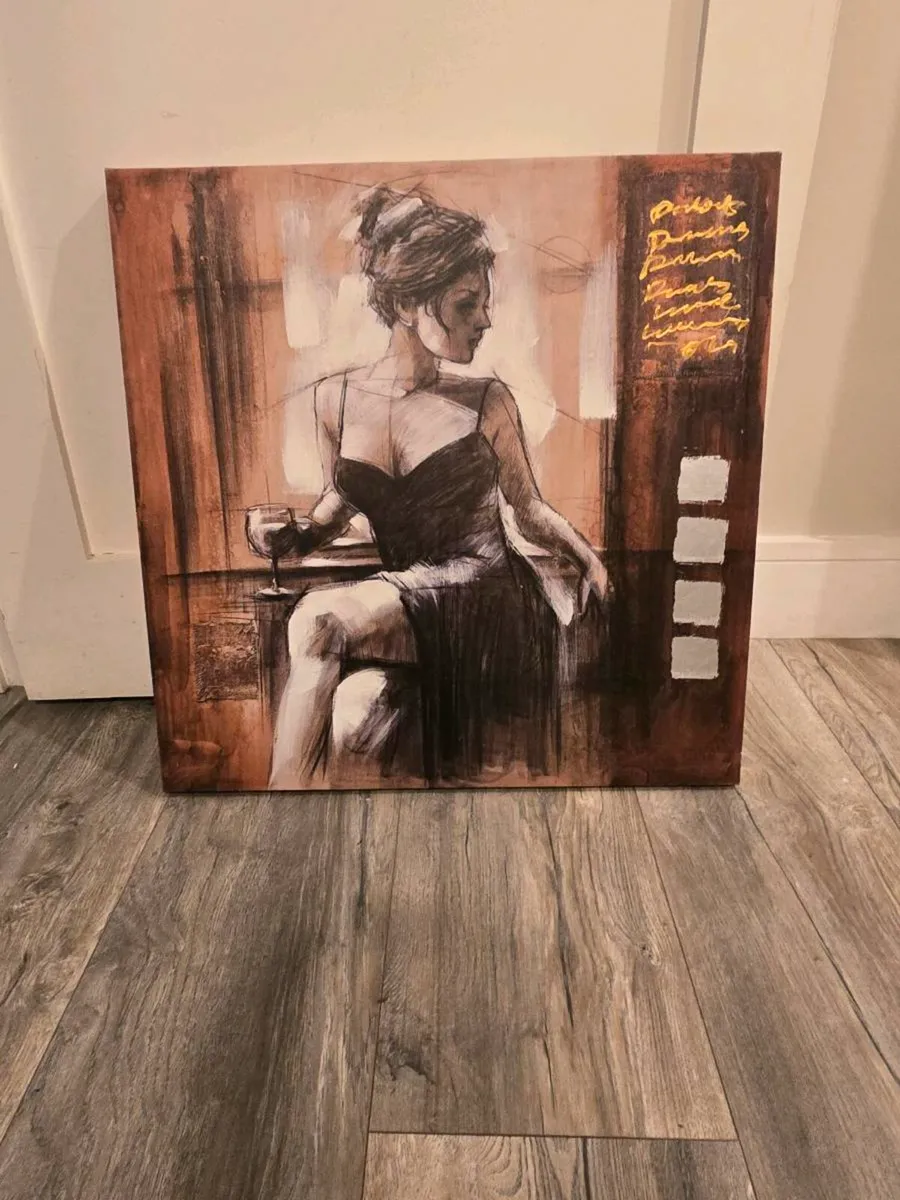 Lady with wine  🍷 wall canvas - Image 2