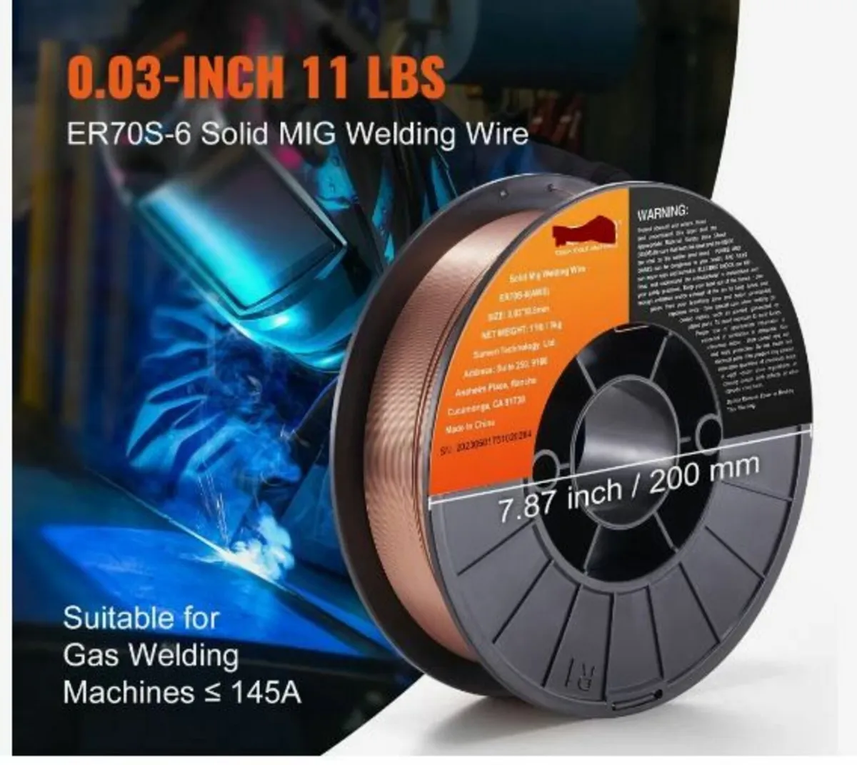 Solid MIG Welding Wire, ER70S-6 0.8mm 5.0kg - Image 2