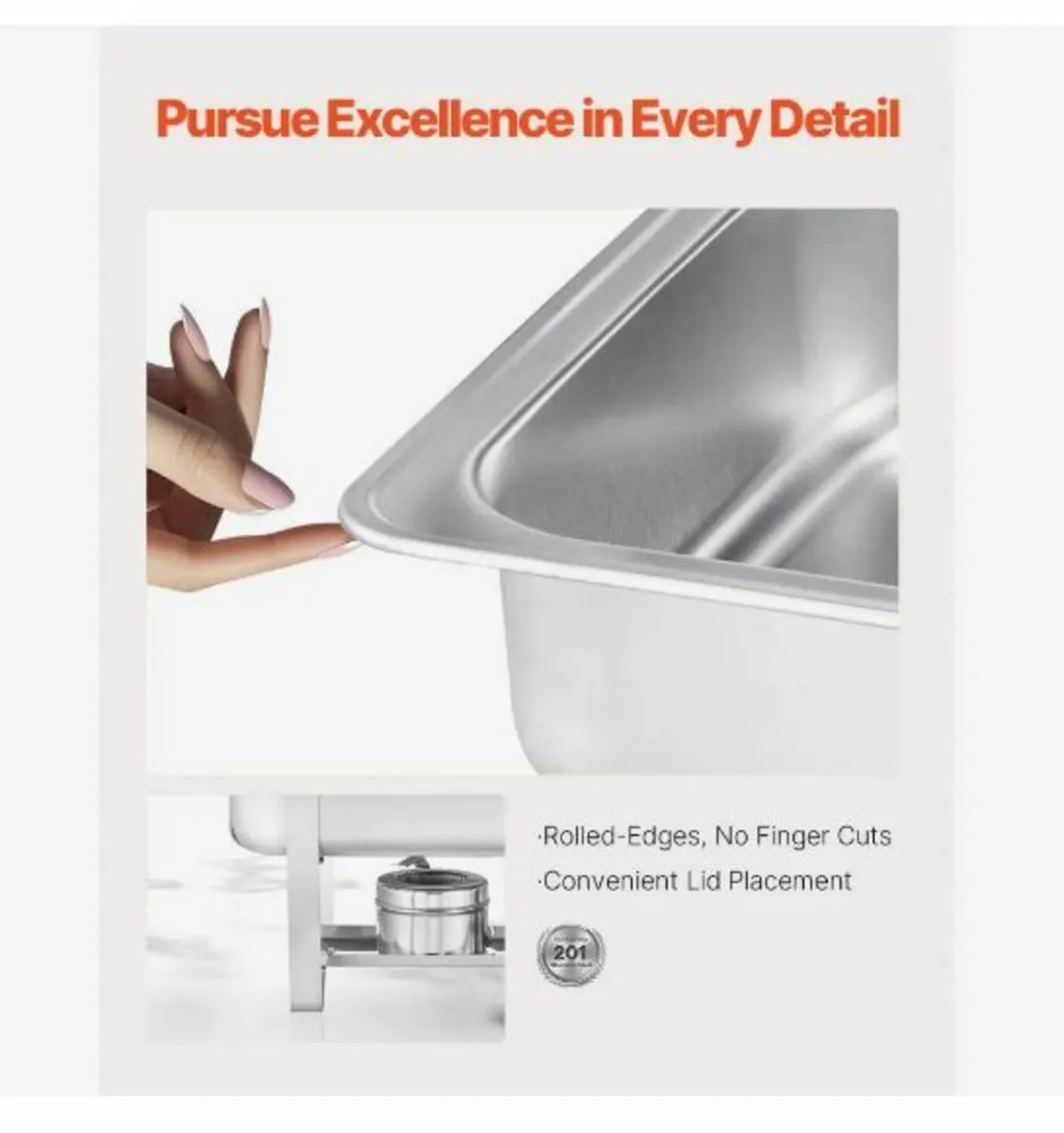 Chafing Dish Buffet Set, 8 Qt 4 Pack - Image 2