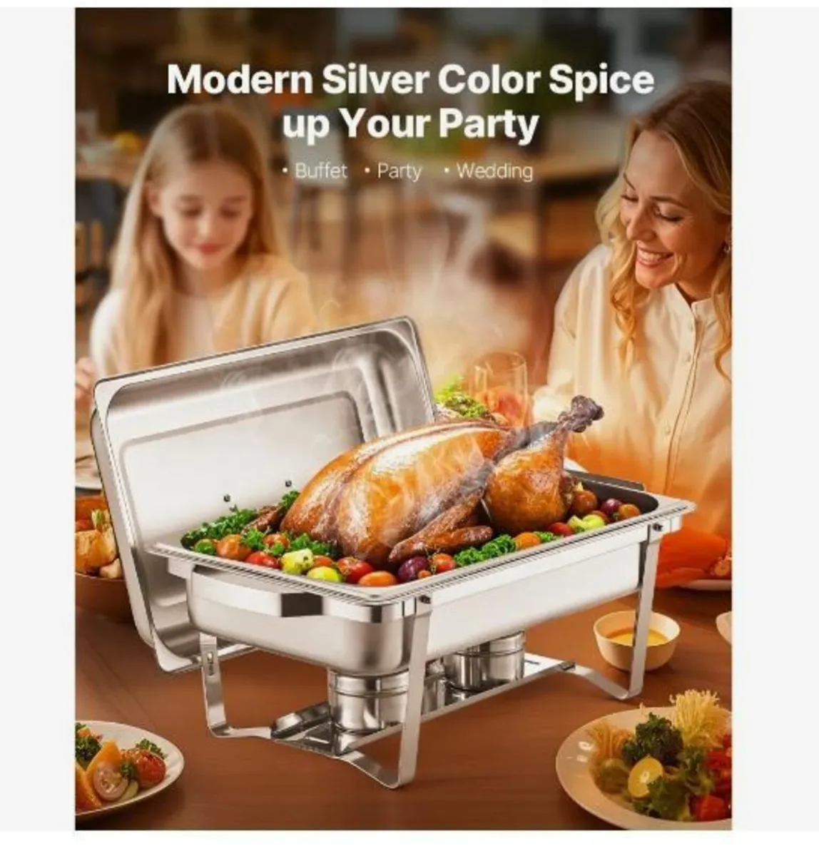 Chafing Dish Buffet Set, 8 Qt 4 Pack - Image 4