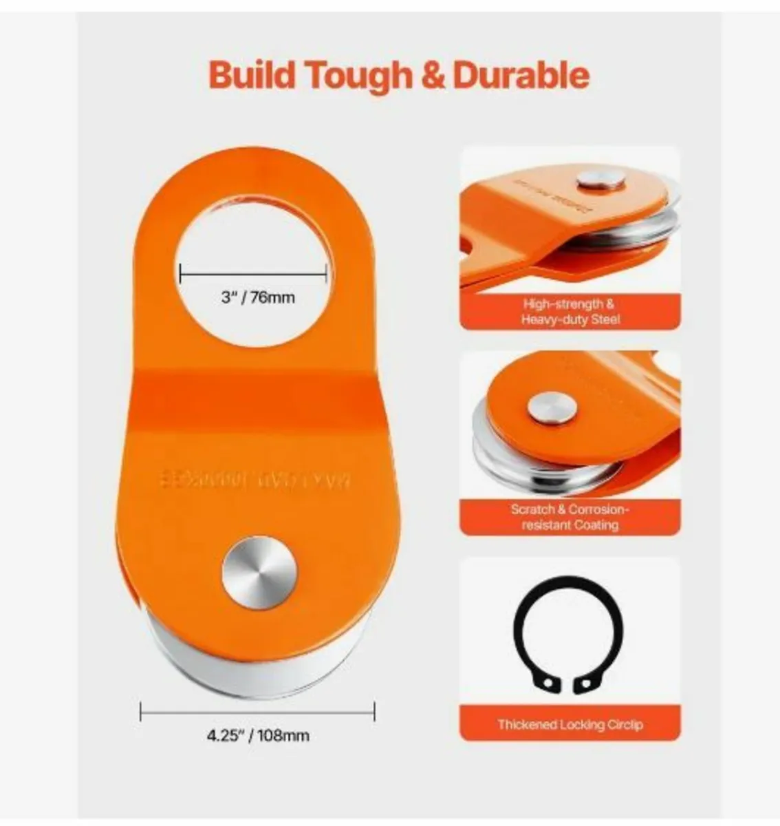 10 T Winch Snatch Block, 22,000 lbs Capacity - Image 4