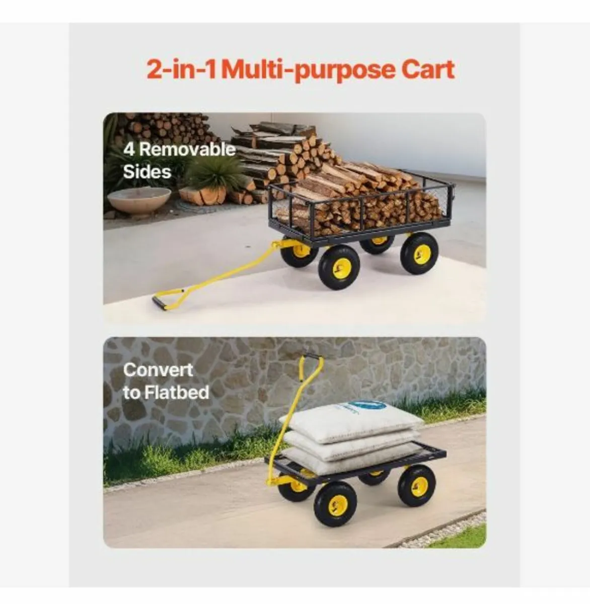 900 Lbs Heavy Duty Steel Garden Cart - Image 1