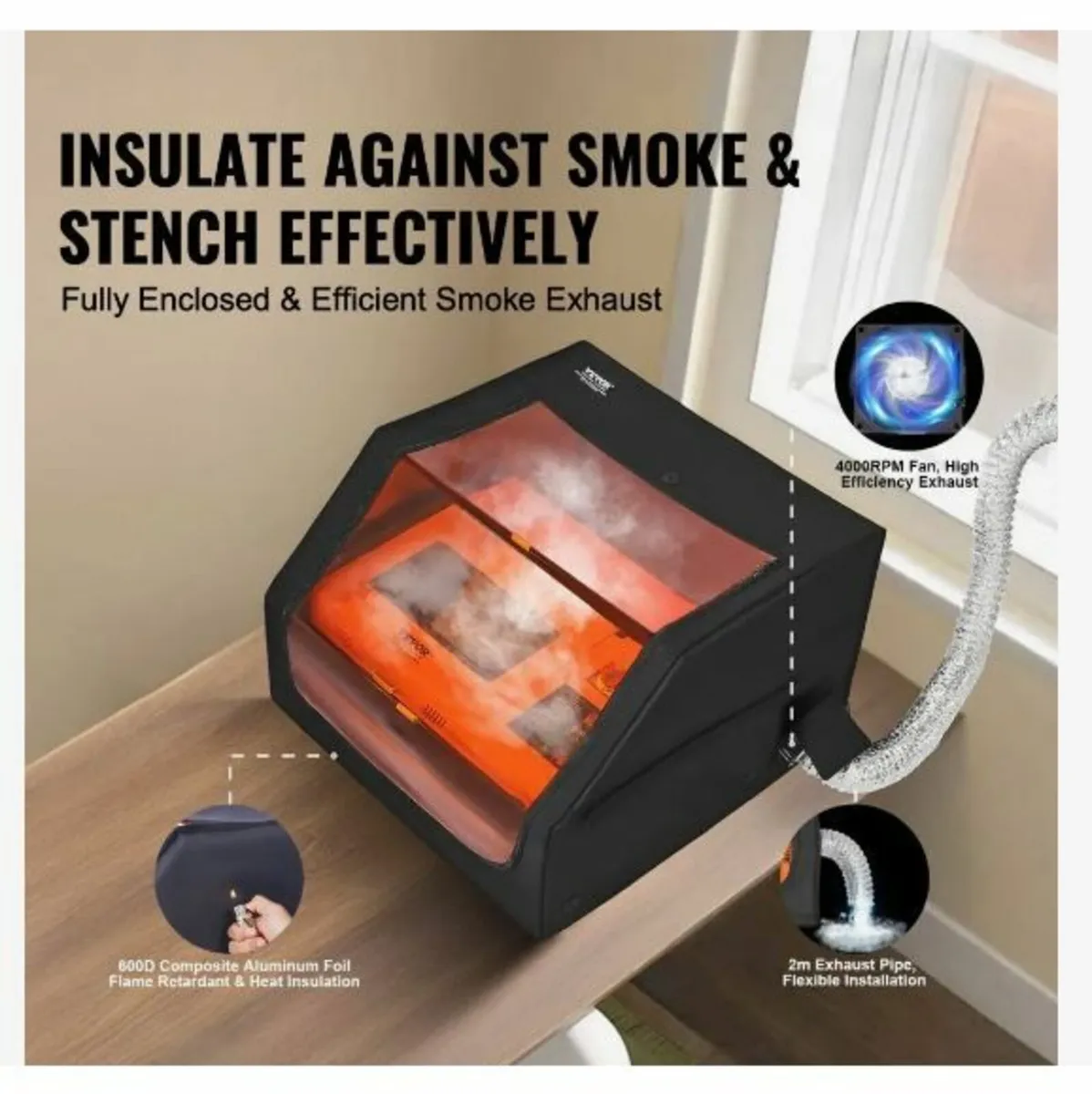 Laser Engraver Enclosure, 800 x 800 x 500 mm - Image 3