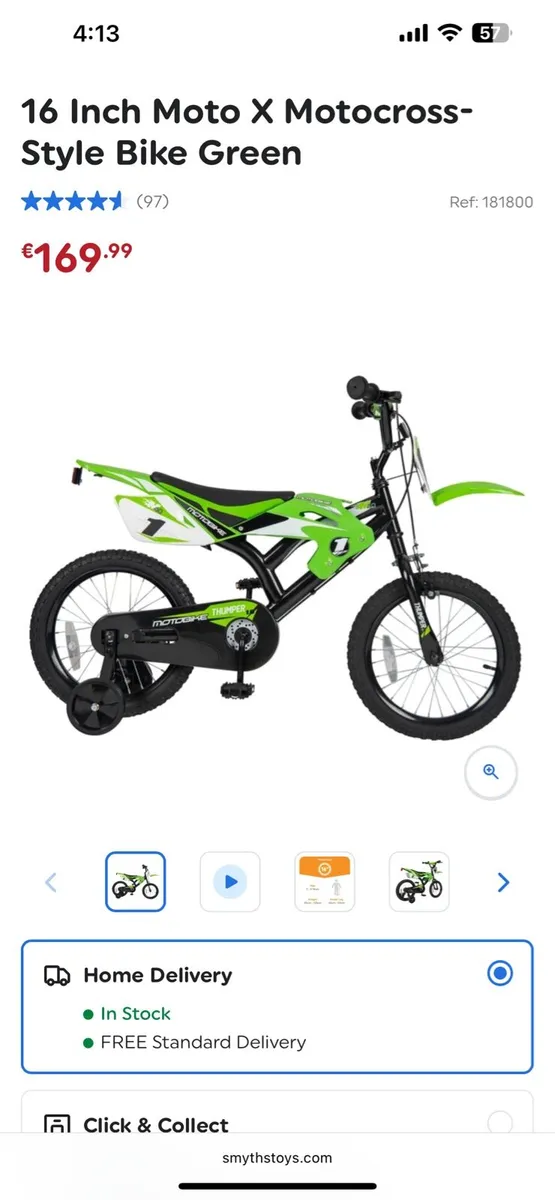 Green Motocross style bike - Image 2