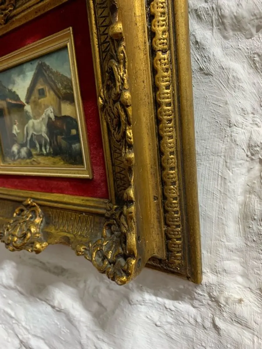 Original signed oil painting in a gilt frame under glass. - Image 2